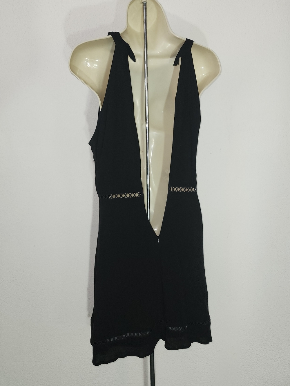Blue Rain Dress Halter Style Crochet Waist Black Size M - Picture 7 of 13